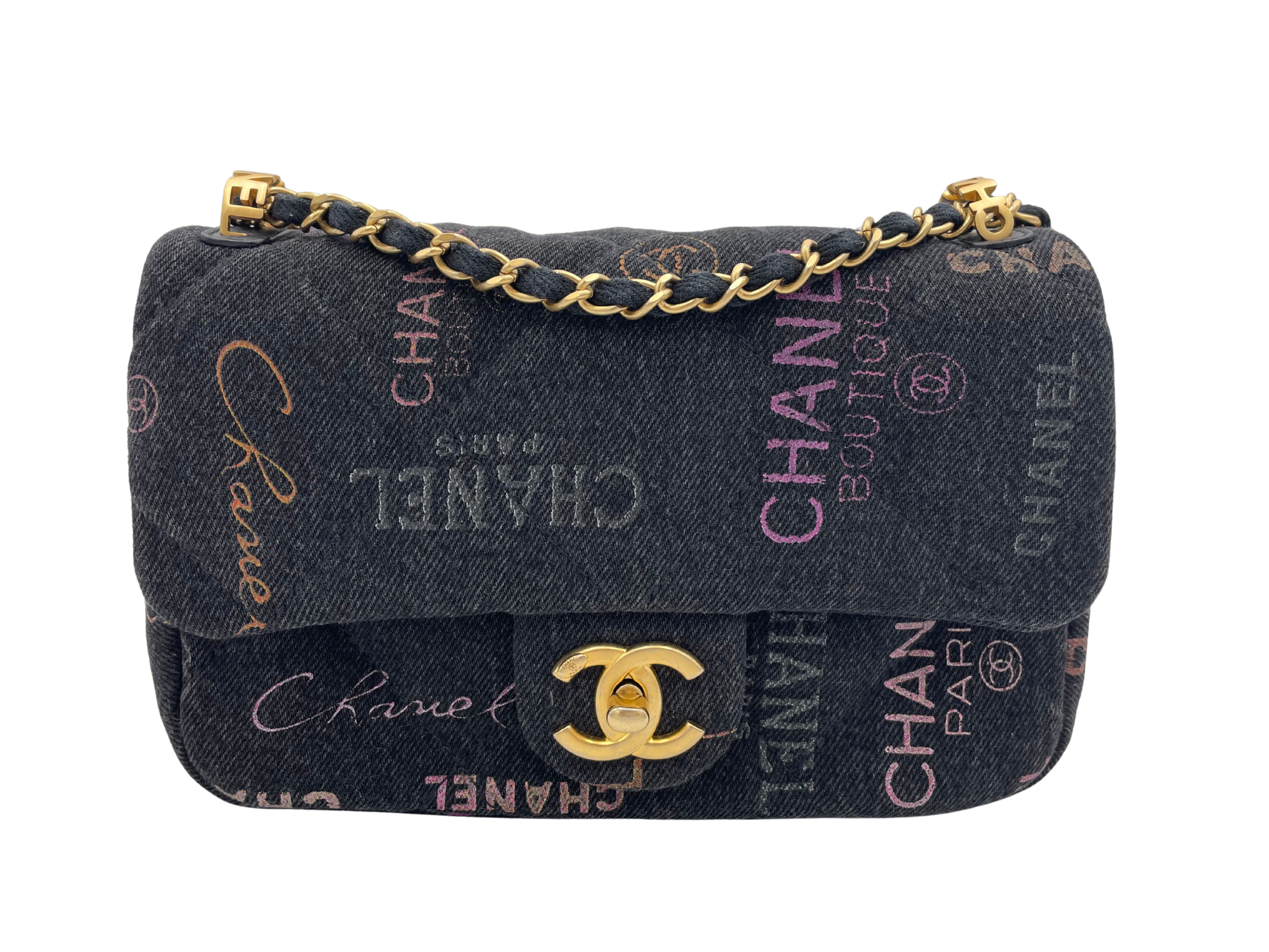 CHANEL デニムスモール チェーンショルダーバッグ AS3134