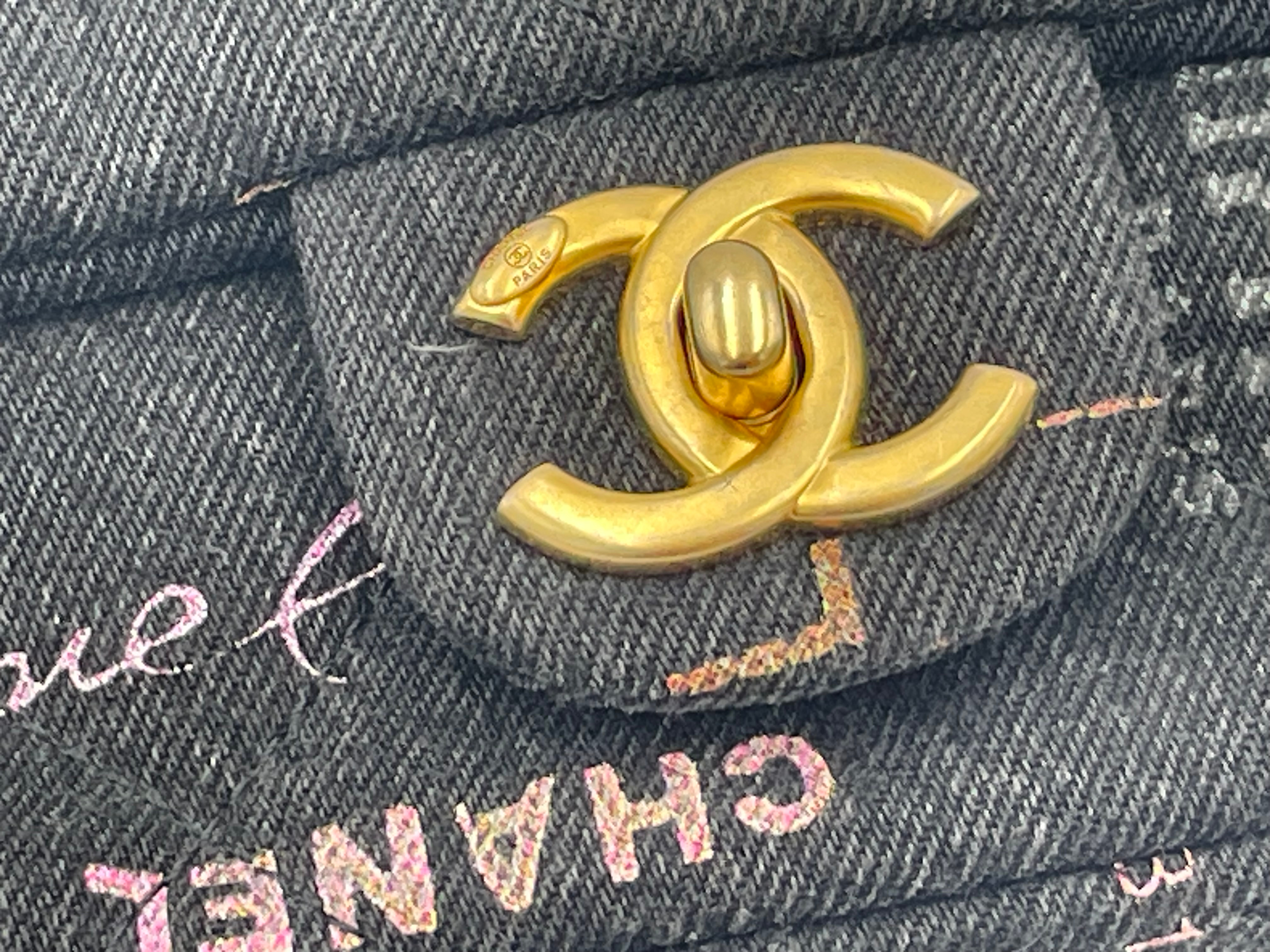 CHANEL デニムスモール チェーンショルダーバッグ　AS3134