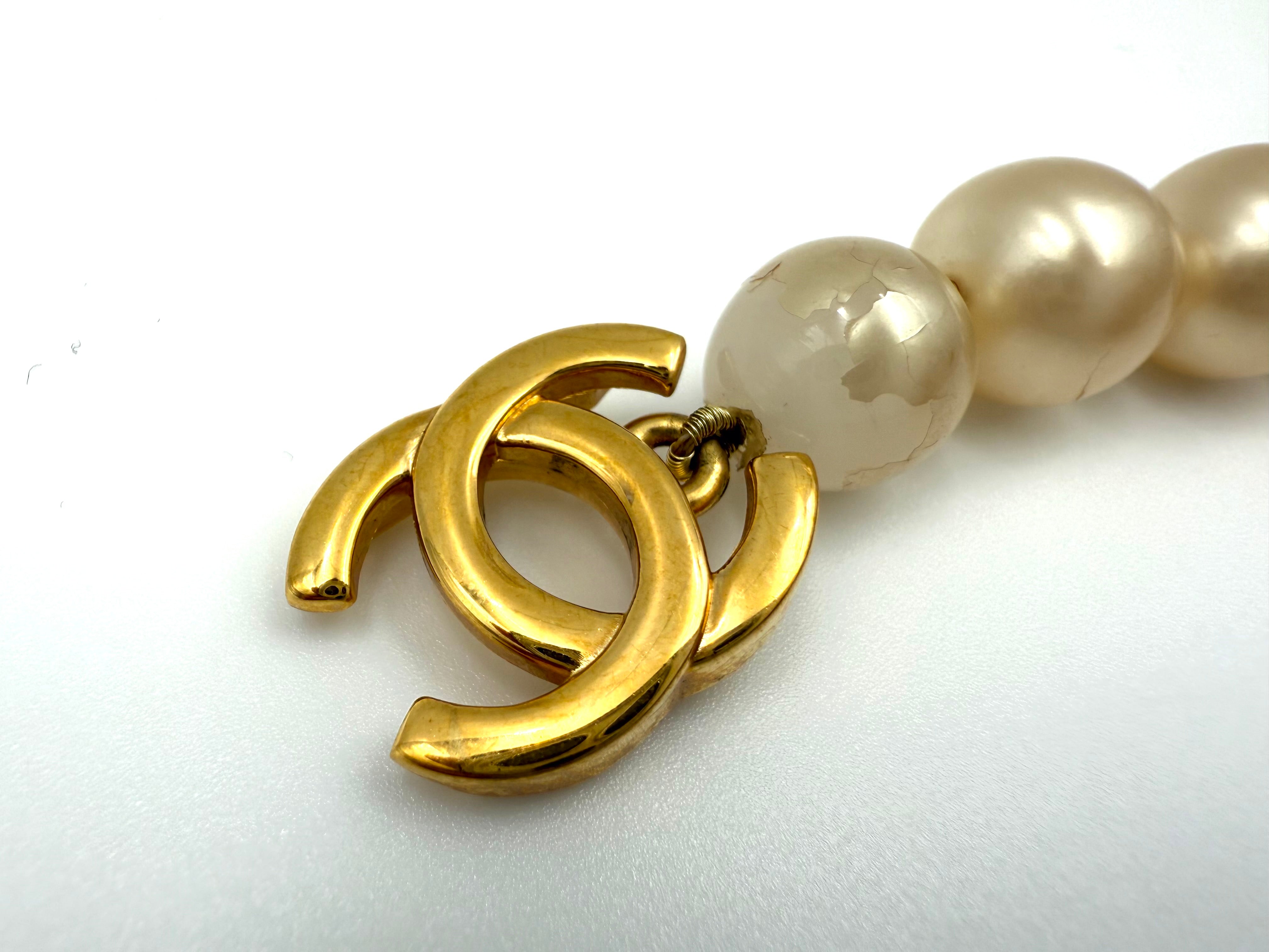 CHANEL 96P ヴィンテージ ココマーク ターンロック パールブレスレット